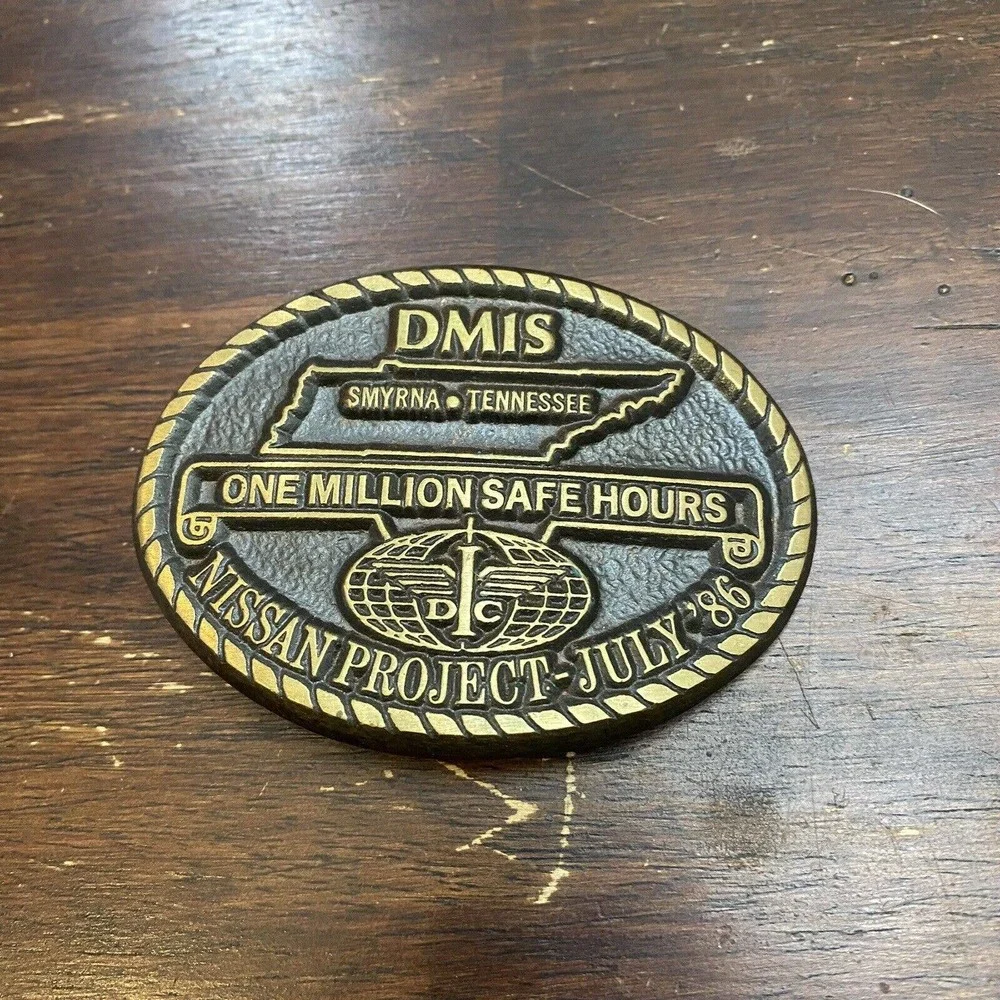 Nissan Belt Buckle USA Smyrna Tennessee Project 1986‎ DMIS limited Edition